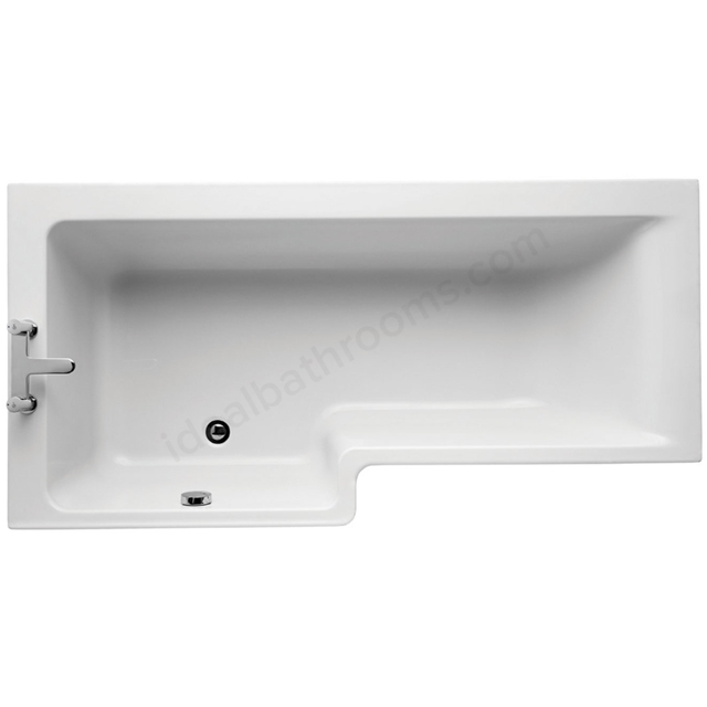 Ideal Standard Concept 1700mm Concept Square Idealform Plus+ Shower Bath; Left Hand - White