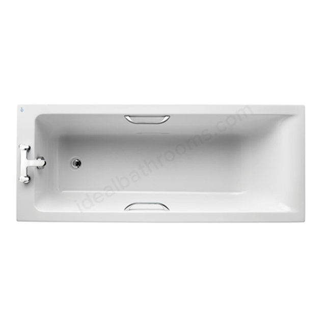 Ideal Standard Concept 1700mm Idealform Plus+ Bath with Hand Grips; 0 Tap Holes - White