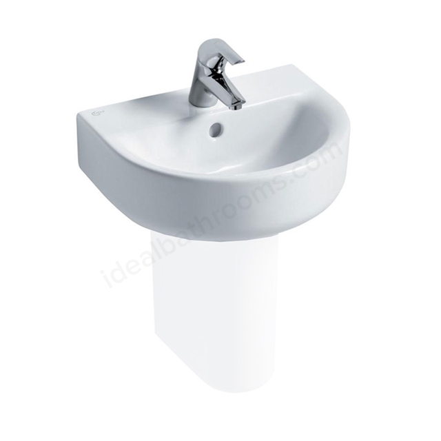 Ideal Standard Concept Arc 450mm Cloakroom Basin; 1 Tap Hole - White