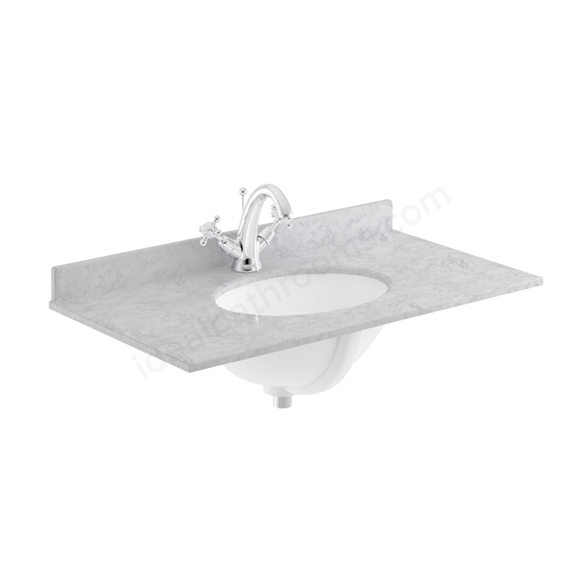 Bayswater 820mm x 470mm Countertop & Basin; 1 Tap Hole - Grey Marble
