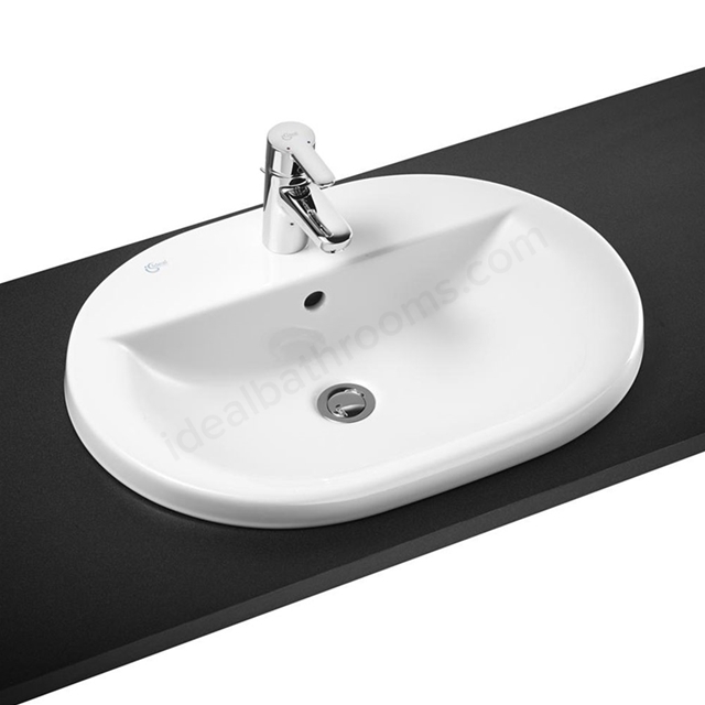 Ideal Standard Concept 630mm Countertop Basin; 1 Tap Hole - White