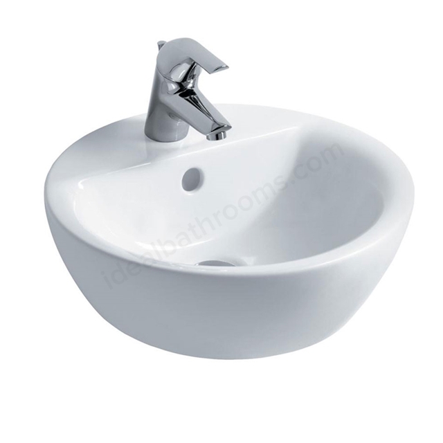 Ideal Standard Concept Sphere 430mm On Countertop Basin; 1 Tap Hole - White