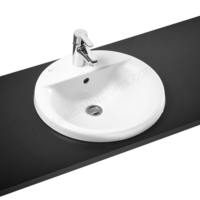Ideal Standard Concept Sphere 490mm Countertop Basin; 1 Tap Hole - White