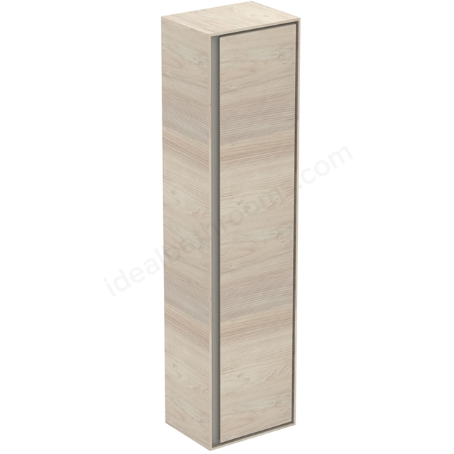 Ideal Standard Connect Air Wall Hung Tall Column Unit; 1 Door; 400mm Wide; Light Brown Wood / Matt Light Brown