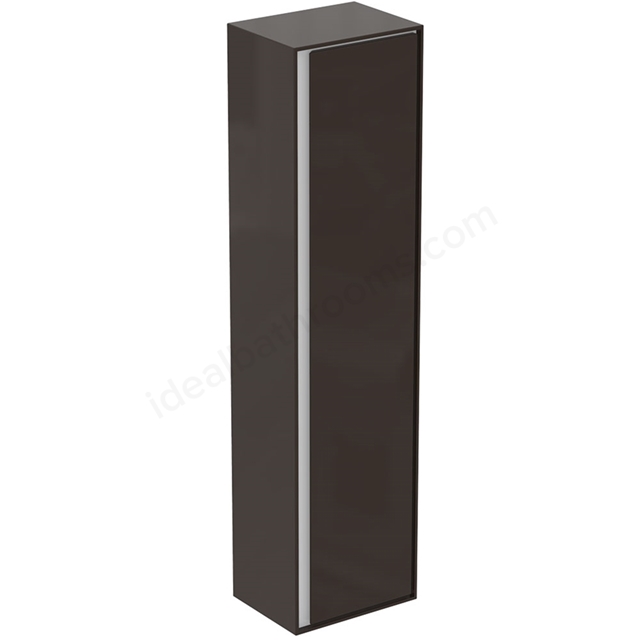 Ideal Standard Connect Air Wall Hung Tall Column Unit; 1 Door; 400mm Wide; Matt Dark Brown / Matt White