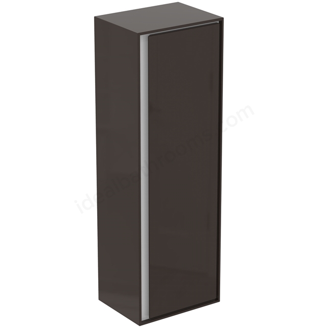 Ideal Standard Connect Air Wall Hung Half Column Unit; 1 Door; 400mm Wide; Matt Dark Brown / Matt White