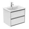 Ideal Standard Connect Air 600mm Wall Hung Vanity Unit Only; 2 Drawers - Gloss White/Matt Grey