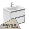 Ideal Standard Connect Air 600mm Wall Hung Vanity Unit Only; 2 Drawers - Light Brown Wood/Matt Light Brown