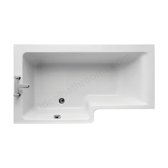 Ideal Standard CONCEPT Left Handed Square Shower Bath; Idealform Plus+; 0 Tap Holes; 1500mm; White