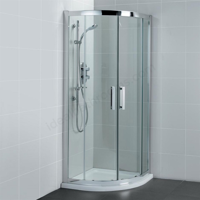 Ideal Standard SYNERGY Quadrant Enclosure Panels; IdealClean 8MM Glass; 1000x1000mm; Bright Silver Frame