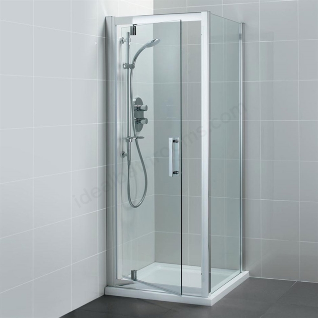 Ideal Standard SYNERGY Pivot Shower Door; IdealClean 8MM Glass; 800mm; Bright Silver Frame