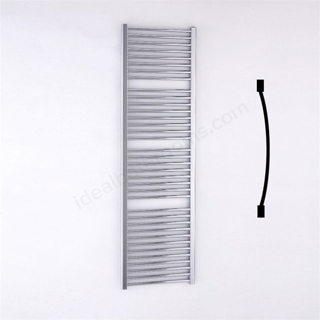 Essential STANDARD Towel Warmer; Curved Tubes; 1700mm High x 500mm Wide; Chrome