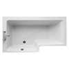 Ideal Standard Concept 1500mm Square Shower Bath; Left Handed; 0 Tap Holes - White