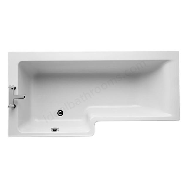 Ideal Standard Concept 1700mm Square Shower Bath; Left Handed; 0 Tap Holes - White