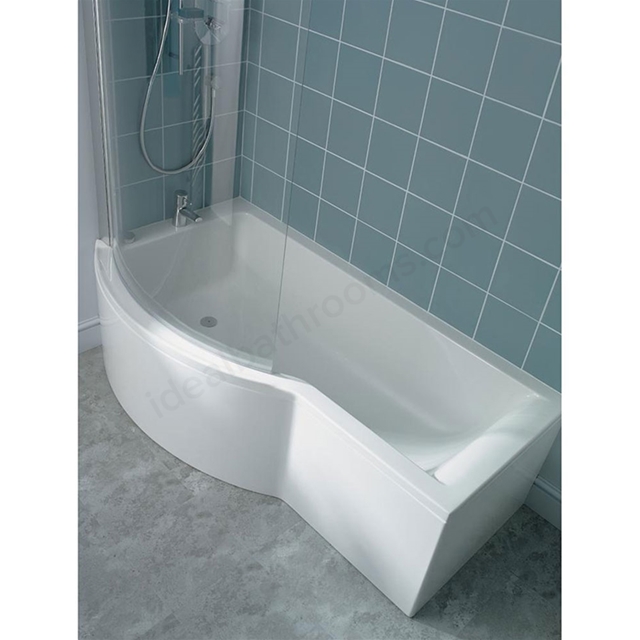 Ideal Standard Concept 1700mm Shower Bath; Left Handed; 0 Tap Holes - White