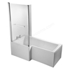 Ideal Standard Concept Square Shower Bath Screen Clear Glass - Bright Silver