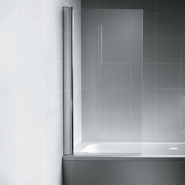 Ideal Standard Synergy Angle Bath Screen - Bright Silver