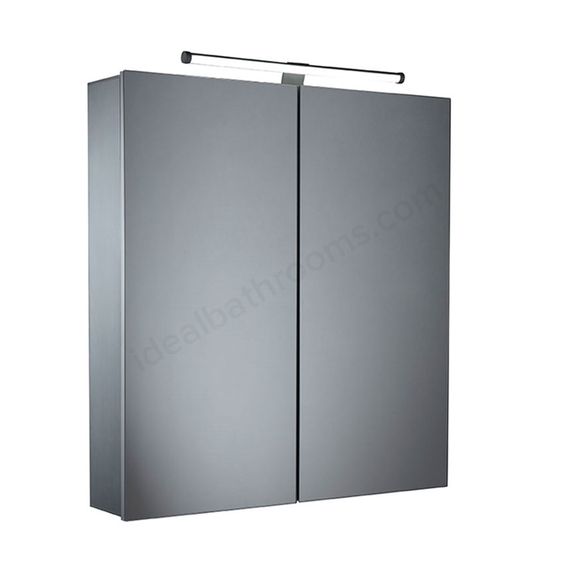 Tavistock Conduct Double Door 600mm x 650mm Bathroom Mirror Cabinet with LED