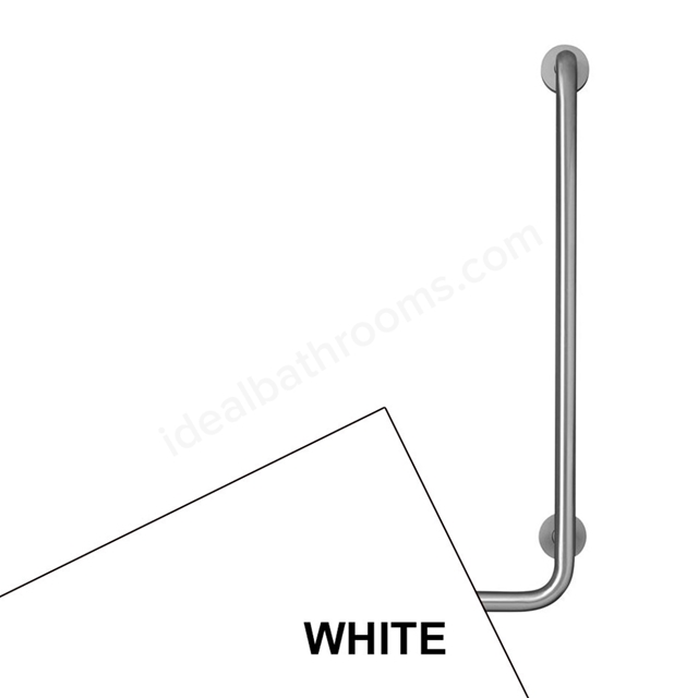 Armitage Shanks CONTOUR 21 Angled Shower Grab Rail, Right Handed, 900x400mm, White