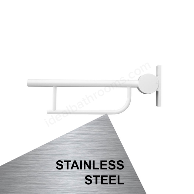 Armitage Shanks CONTOUR 21 Screw to Wall Hinged Support Arm, 650mm Long, Stainless Steel