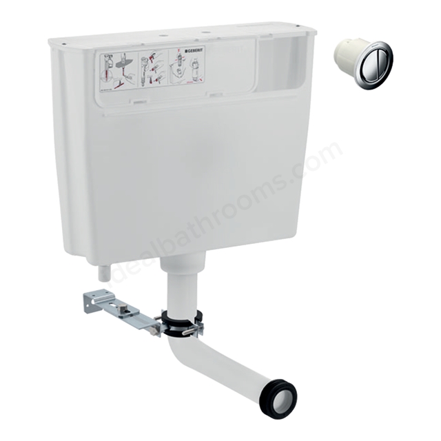 Geberit Low-Height Cistern & Type 01 Chrome Flush Button