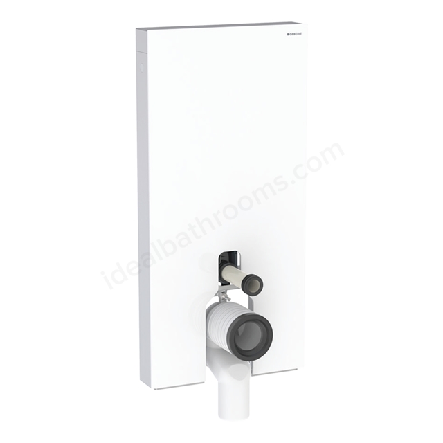Geberit Monolith Plus for BTW WC; 101cm; White Glass; Brushed Aluminium
