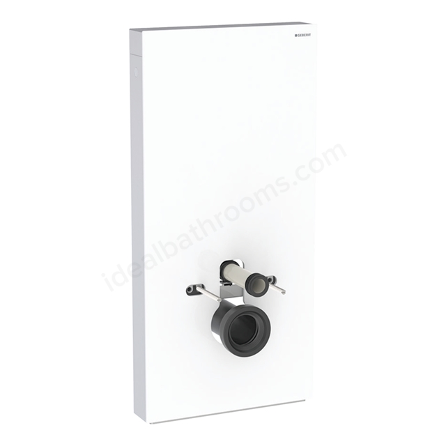 Geberit Monolith Plus for Wall Hung WC; 101cm; White Glass; Brushed Aluminium