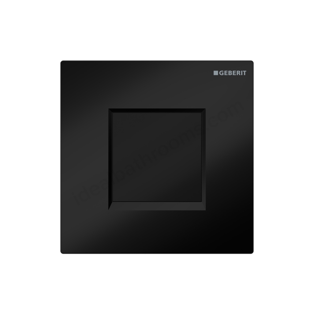 Geberit Urinal flush control with electronic flush , battery operation, cover plate type 30: black / bright chrome / black