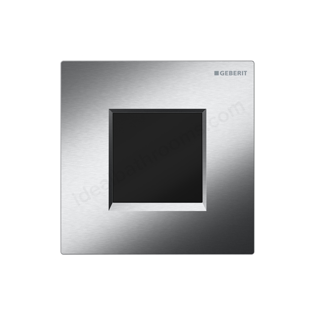 Geberit Urinal flush control with electronic flush , battery operation, cover plate type 30: chrome brushed / gloss chrome / chrome brushed