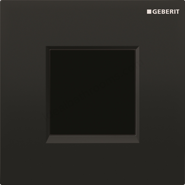 Geberit Urinal Flush Control With Electronic Flush , Mains Operation, Cover Plate Type 30: Black/Bright Chrome/Black