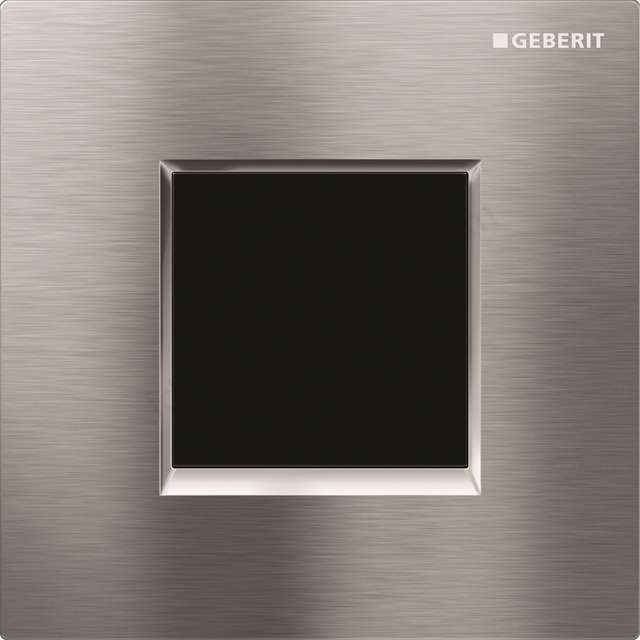 Geberit Urinal Flush Control With Electronic Flush , Mains Operation, Cover Plate Type 30: Chrome Brushed/Gloss Chrome