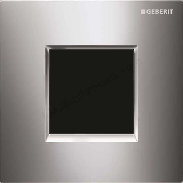 Geberit Urinal Flush Control With Electronic Flush , Mains Operation, Cover Plate Type 30: Gloss Chrome/Matt Chrome/Gloss Chrome