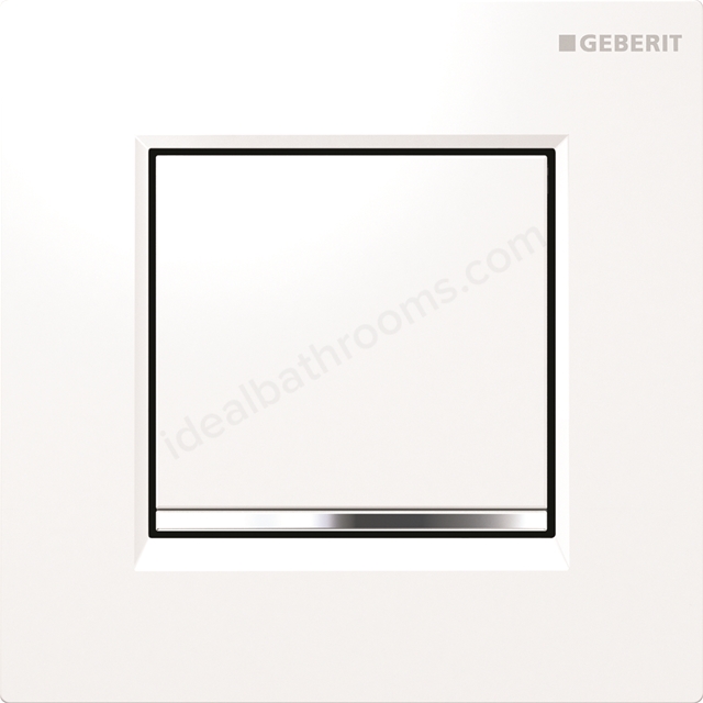 Geberit Urinal flush control with pneumatic flush , flush plate type 30: white / gloss chrome / white