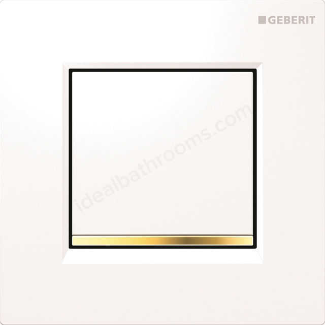 Geberit Urinal flush control with pneumatic flush , flush plate type 30: white / gold-plated / white