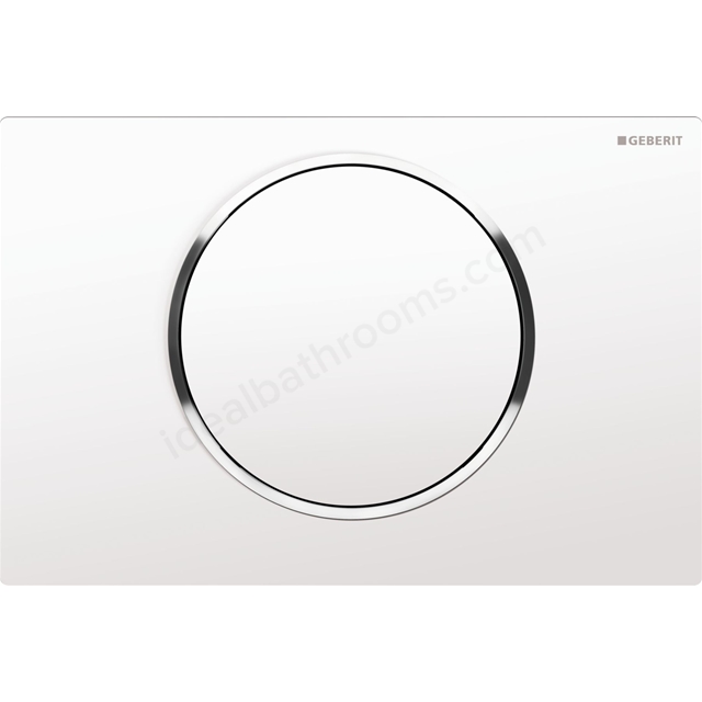 Geberit SIGMA10 Single Flush Plate; for 80mm and 120mm Sigma Cisterns; White/Gloss Chrome