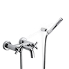 Roca Loft Wall Mounted Bath Shower Mixer Tap  with 1.75m Shower Handset - Chrome