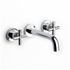 Roca LOFT Wall Mounted Basin Mixer Tap; No Waste; 190mm Spout; 3 Tap Hole; Chrome