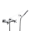 Roca Loft Wall Mounted 2 Tap Hole Bath Shower Mixer Tap with 1.5m Shower Handset - Chrome