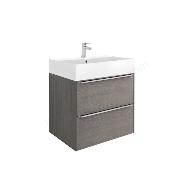 Roca Inspira Wall Hung 600mm Wide Washbasin Unit - City Oak