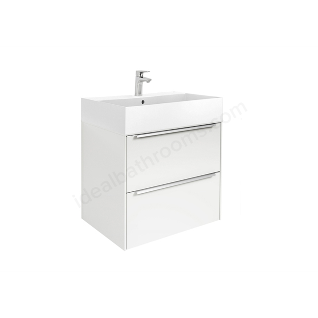Roca Inspira Wall Hung 600mm Wide Washbasin Unit - Gloss White