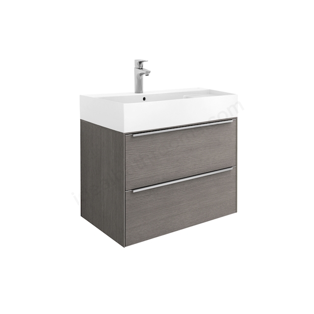 Roca Inspira Wall Hung 800mm Wide Washbasin Unit - City Oak