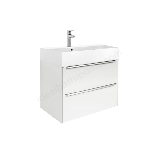 Roca Inspira Wall Hung 800mm Wide Washbasin Unit - Gloss White