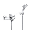 Roca Victoria Wall Mounted Bath Shower Mixer Tap with Shower Handset - Chrome
