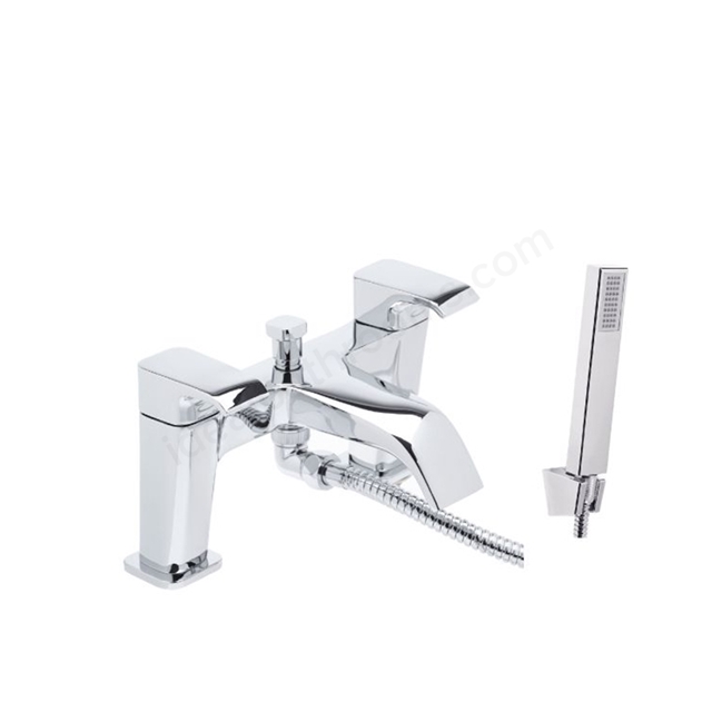 Tavistock Adapt 2 Tap Hole Deck Mounted Bath Shower Mixer with Handset - Chrome