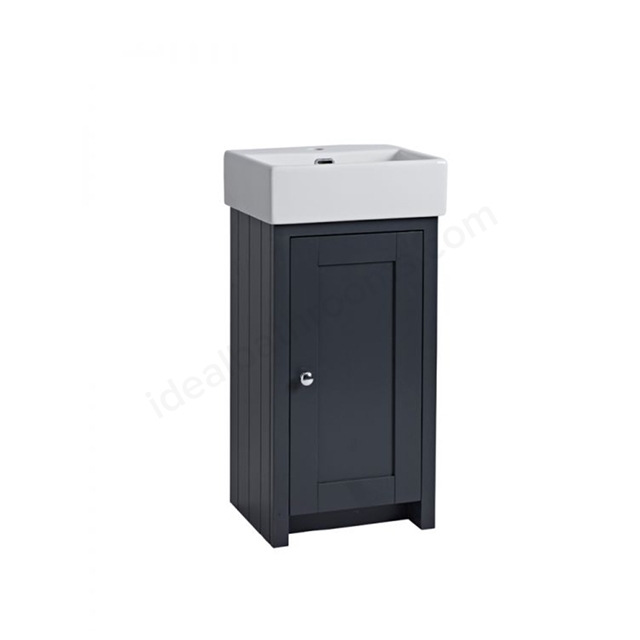 Tavistock Lansdown 430mm Cloakroom Vanity Unit; 1 Door - Matt Dark Grey