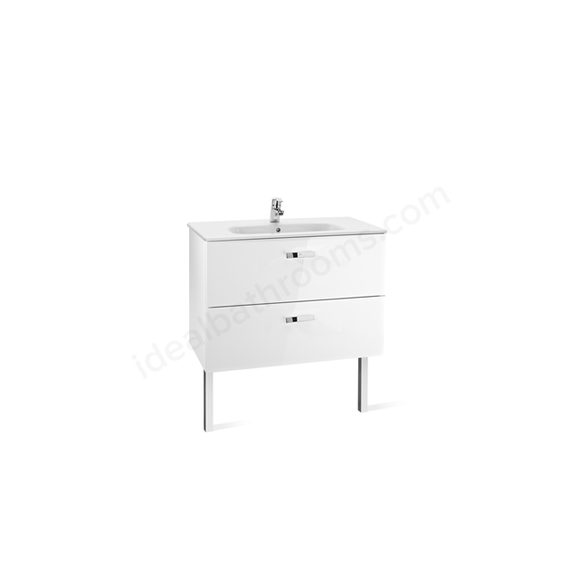 Roca Victoria 2 Drawer; 800mm Wide Washbasin Unit - White