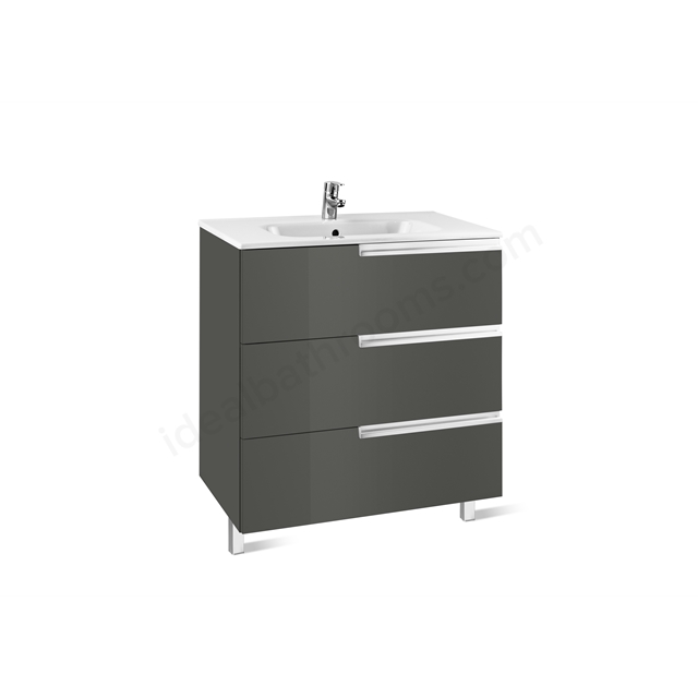 Roca Victoria-N 3 Door; 1000mm Wide Washbasin Unit - Grey