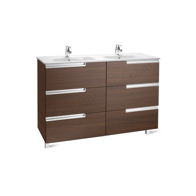 Roca Victoria-N 3 Drawer; 600mm Wide Right Washbasin Unit -   Wenge