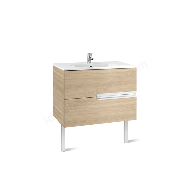 Roca Victoria-N 2 Drawer; 700mm Wide Washbasin Unit - Oak