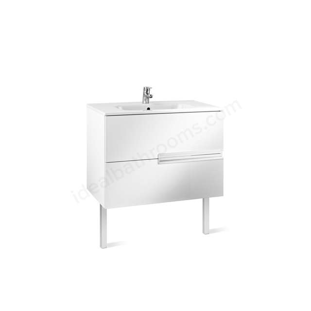 Roca Victoria-N 2 Drawer; 700mm Wide Washbasin Unit - White